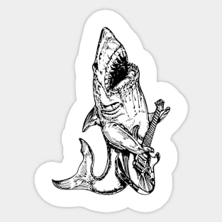 SEEMBO Shark Playing Guitar Guitarist Beach Musician Band Sticker